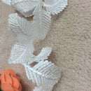 1x White Flower Leaf Embroidered Lace Edge Trim Ribbon Wedding Applique  MBC