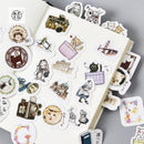 45X Cute Cat in bottle Mini Paper Stickers Diary Album Stick Decor DIY