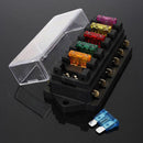 1-50A 6-Way Blade Fuse Box Block Holder LED Indicator For Universal Car Boat