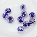 10x 12mm Dark Blue Faceted Lampwork Flower Glass Loose Beads For Neckl OEE