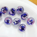 10x 12mm Dark Blue Faceted Lampwork Flower Glass Loose Beads For Neckl OEE