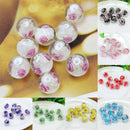 10x 12mm Dark Blue Faceted Lampwork Flower Glass Loose Beads For Neckl OEE