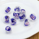 10x 12mm Dark Blue Faceted Lampwork Flower Glass Loose Beads For Neckl OEE