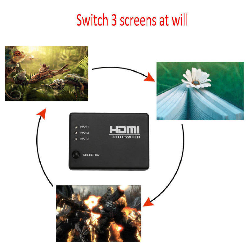 3 x 1 HDMI Switch 4k Splitter Switch Switcher Hub IR Remote 1080p For  FAI