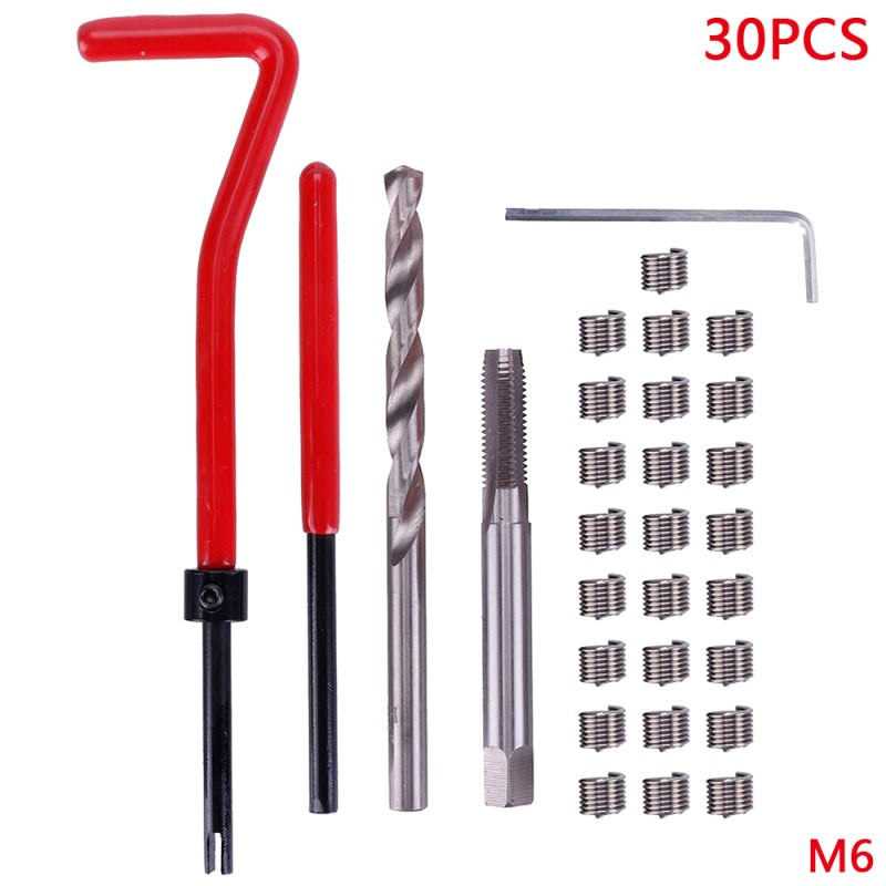 55*20mm Carbon Steel Metric Thread Repair Insert Kit M6 Helicoil Set Tool dfs