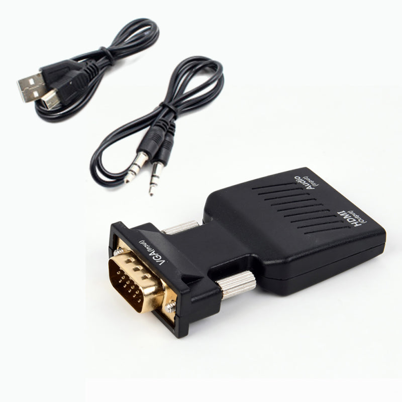 1080P VGA Male To HDMI Female Adapter Adapter + USB Audio Cable + Audio YEZ