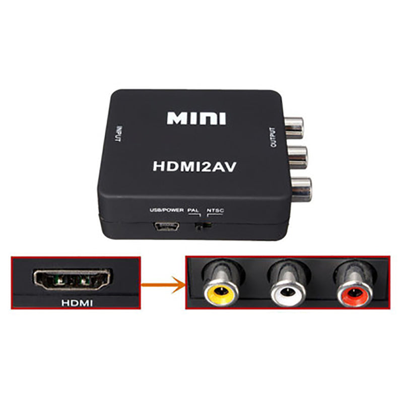 Mini 1080P HDMI to RCA Audio Video AV CVBS Adapter Converter For Smart TV  New