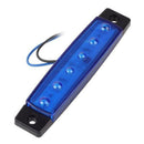 10x Waterproof Blue Clearance Side Marker lamp 6 LED Trailer Light 3.8'' 12v SDW