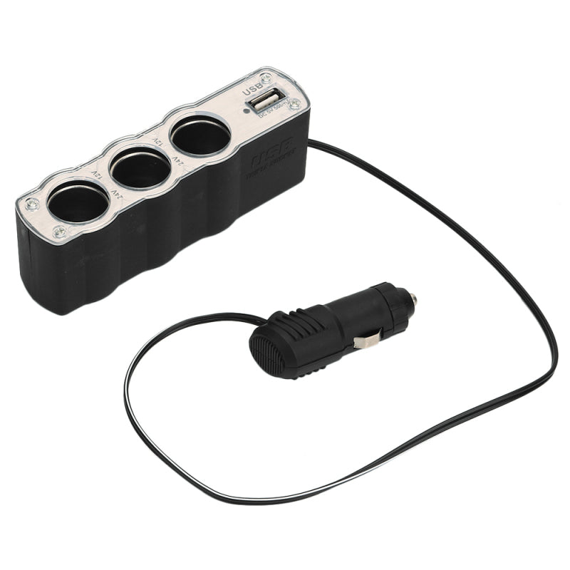 3 Way Car Charger Cigarette Lighter Double Power Adapter Socket Splitt SNX