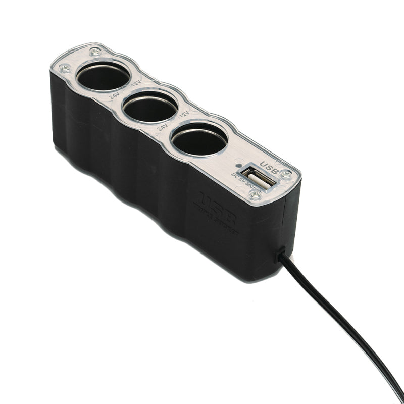 3 Way Car Charger Cigarette Lighter Double Power Adapter Socket Splitt SNX
