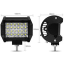 1pc 95*114mm 72W Quad 4-Row LED Light Bar Spot Flood Offroad Work Fog Lamp LXJ