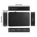 3x1 HDMI Splitter Switcher 3 Port Hub Box Auto Switch 3 In 1 Out 1080P HD  IJS