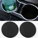 2x Black Car Auto Water Cup Slot Non-Slip Carbon Fiber Look Mat Accessori HXH