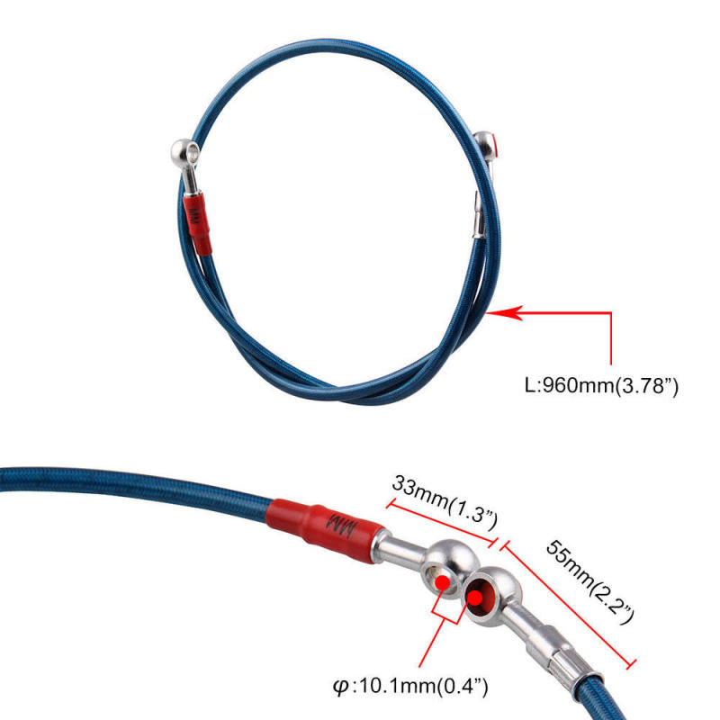 1 x Motorcycle Brake Oil Hose Tube Line Fitting steel wire Universal Useful