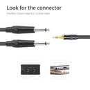 1/8" 3.5mm To Double 6.35mm 1/4" Mono Stereo Y-Splitter Headphone Audio Cable Xx