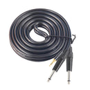 1/8" 3.5mm To Double 6.35mm 1/4" Mono Stereo Y-Splitter Headphone Audio Cable Xx