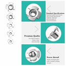 90pcs M3 M4 M5 M6 M8 Four Prong Furniture T Nut Inserts with Box for Woo JXD