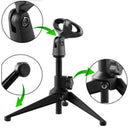 Table Microphone Tripod Stand Adjustable Metal DesktopMic Clamp Clip Holder SMZ