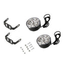 12V White Pair 9 LED Round Daytime Running Light DRL Car Fog Day Driving