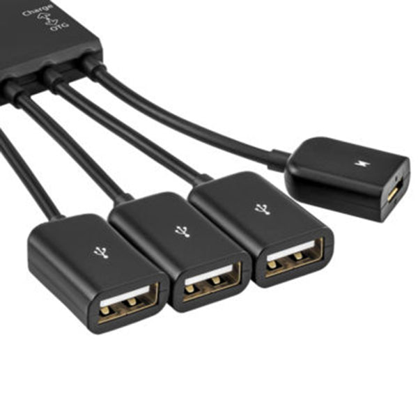 4 Port Adapter Micro USB Power Charging OTG HUB Cable For Phone Tablet QOS