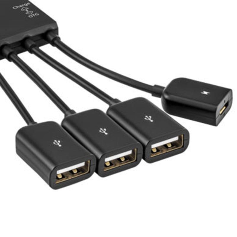 4 Port Adapter Micro USB Power Charging OTG HUB Cable For Phone Tablet QOS