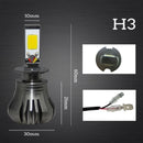 1x H3 Car Led Bulb 3000k 4800lm Dc12v-24v Yellow Fog Light ZRY