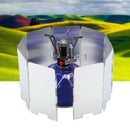 Outdoor Burner Windshield 9 Plate Foldable Camping Cooking Gas Stove Wind  VNS