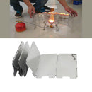 Outdoor Burner Windshield 9 Plate Foldable Camping Cooking Gas Stove Wind  VNS