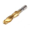 6pcs Metric Thread M3-M10 Titanium Coated Drill HSS and Tap Bits 1/4 RFE