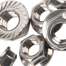 70pcs Stainless Steel M8\M6 \M5\M4\M3 Hex Flange Lock Nut Sliver HQI