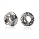70pcs Stainless Steel M8\M6 \M5\M4\M3 Hex Flange Lock Nut Sliver HQI