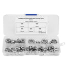 70pcs Stainless Steel M8\M6 \M5\M4\M3 Hex Flange Lock Nut Sliver HQI