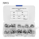 70pcs Stainless Steel M8\M6 \M5\M4\M3 Hex Flange Lock Nut Sliver HQI