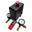 90-120PSI Air Compress Pressure Switch Control Valve Manifold Regulator Gauges f
