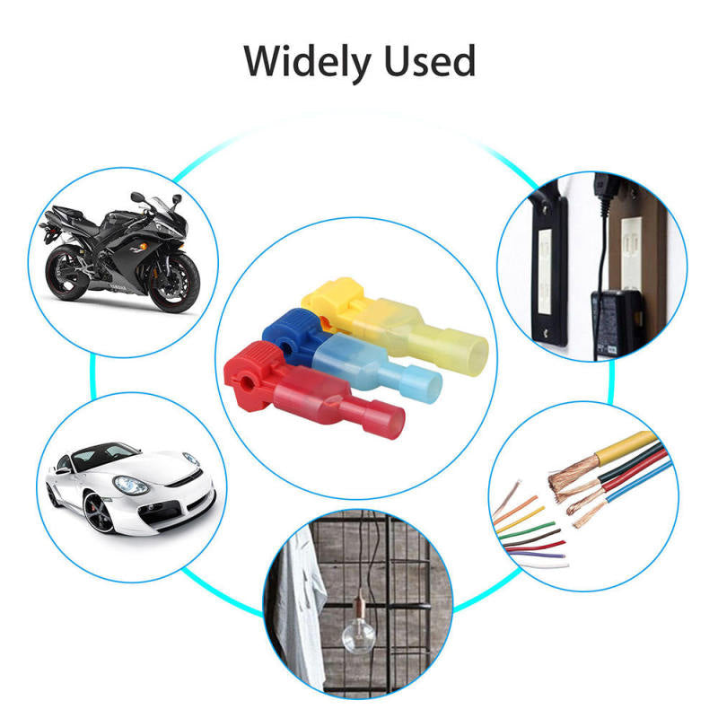 60pcs Insulated 22-10 AWG T-Taps Quick Splice Wire Terminal Connectors Combo Kit
