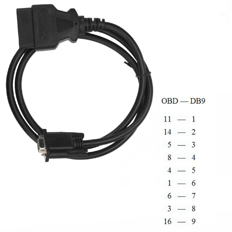 For OBD2 16-Pin to DB9 9-pin Serial Port RS232 OBD2 Adapter Cable Car Diagnostic