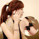 2 Pcs Black Bowknot Bow Tie Open Adjustable Finger Rings for Women Girls Party f