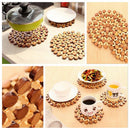 Bamboo Round Anti-Slip Dining Pad Kitchen Placemat Insulation Tableware Co OKB