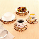 Bamboo Round Anti-Slip Dining Pad Kitchen Placemat Insulation Tableware Co OKB