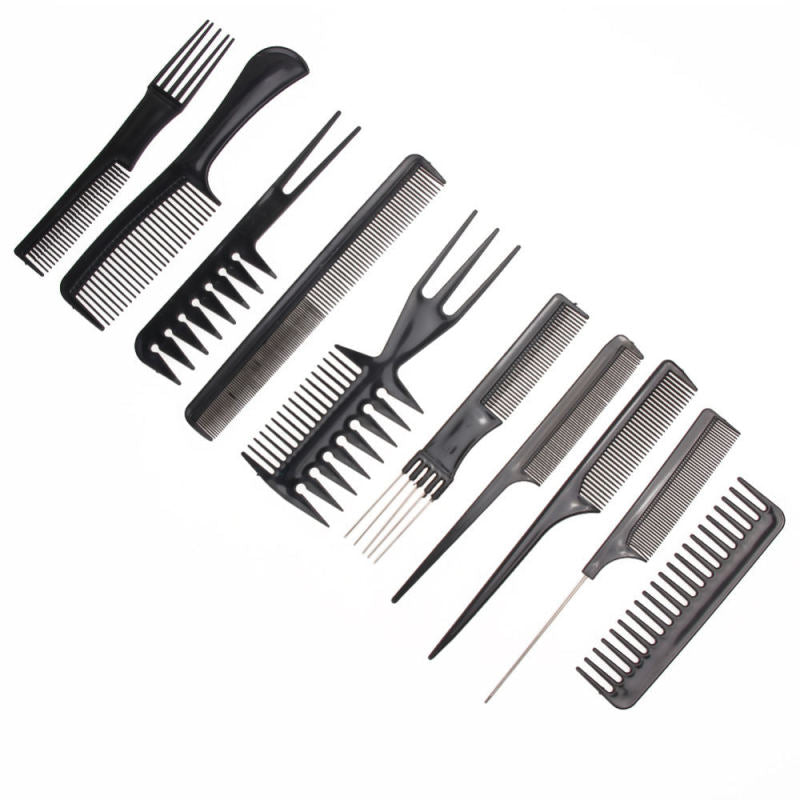 10x Black Hair Comb Professional Salon Anti Static Detangling Styling Bru FHN