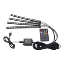 Car LED Strip Lights 4pcs 12 LED DC 12V Multi-color Car Interior Music NSF