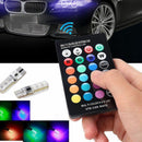 T10 5050 Wireless Remote Control 6SMD Car Led Bulbs RGB Side Light Reading YUL