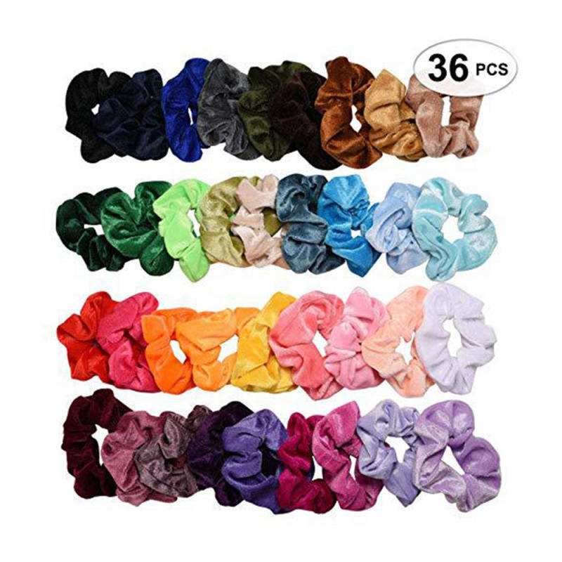 36X Women Lady Multicolor Elastic Flannel Hair Band Rope Scrunchie Ponytail MHT