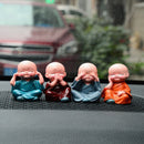 4x Small Ornaments Four Are Not Young Monks Shaolin Kungfu Kid Car Orn FDO