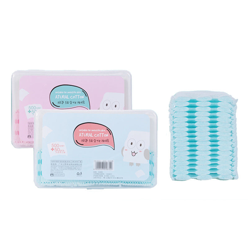 500 Thin+50 Thick Cotton Pad Lint Free Facial Eye Clean Makeup Remover Too CGH