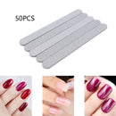 50 x Nail Files 100/180 Grey Round Double Side Grit Nail Art Tools Manicure