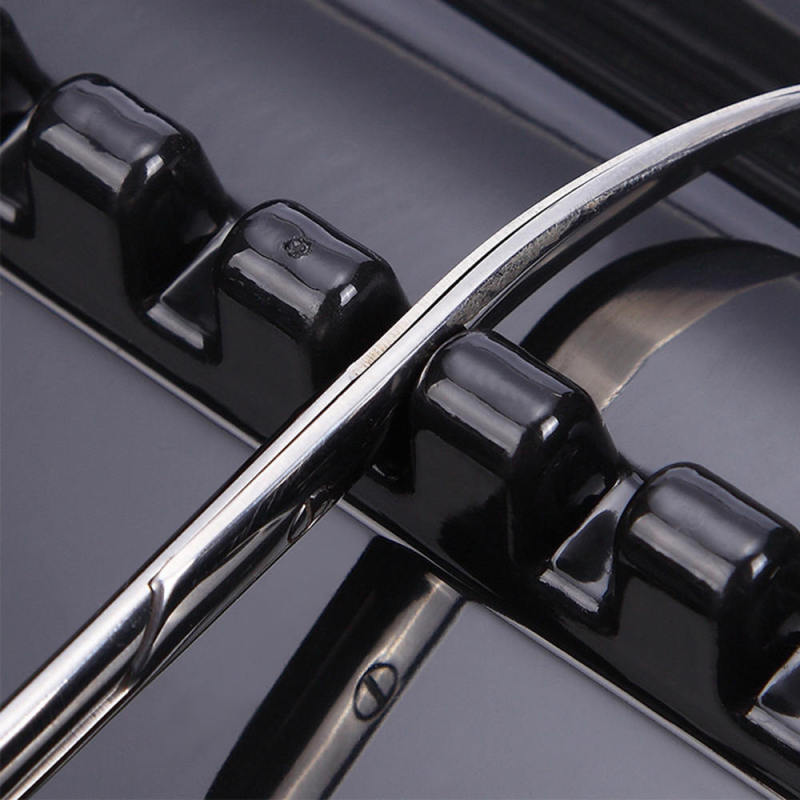 Hair Scissors Holder Rack Salon Barber Shears Stand Storage Tray Case Black gfd