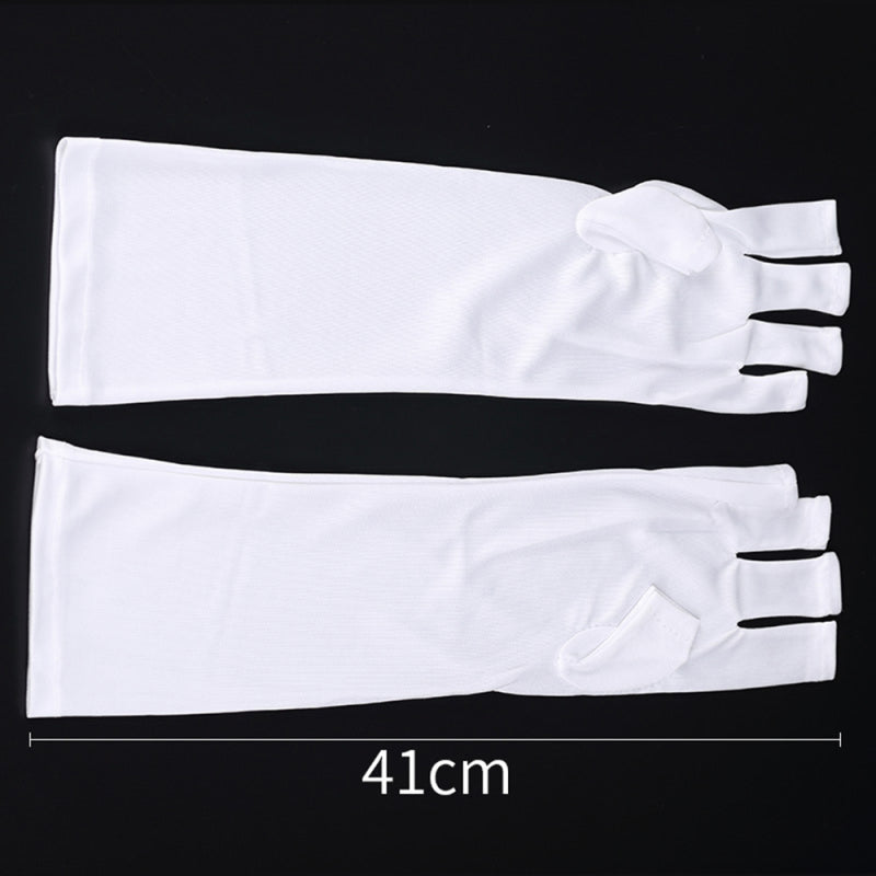 Hot Nail Art UV Gel Protect Hand Gloves Anti-UV Open-toed Gloves Manicur AKI