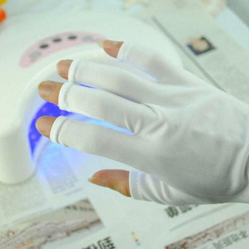 Hot Nail Art UV Gel Protect Hand Gloves Anti-UV Open-toed Gloves Manicur AKI