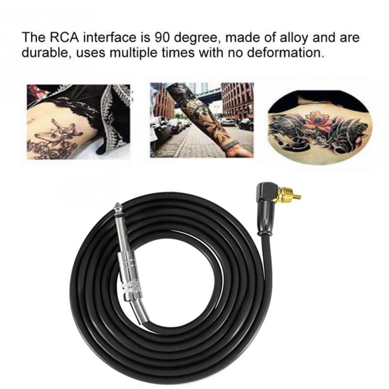 (Black) - Silicone Soft Tattoo Clip Cord, Flexible Silicone Hook Line Core xcv